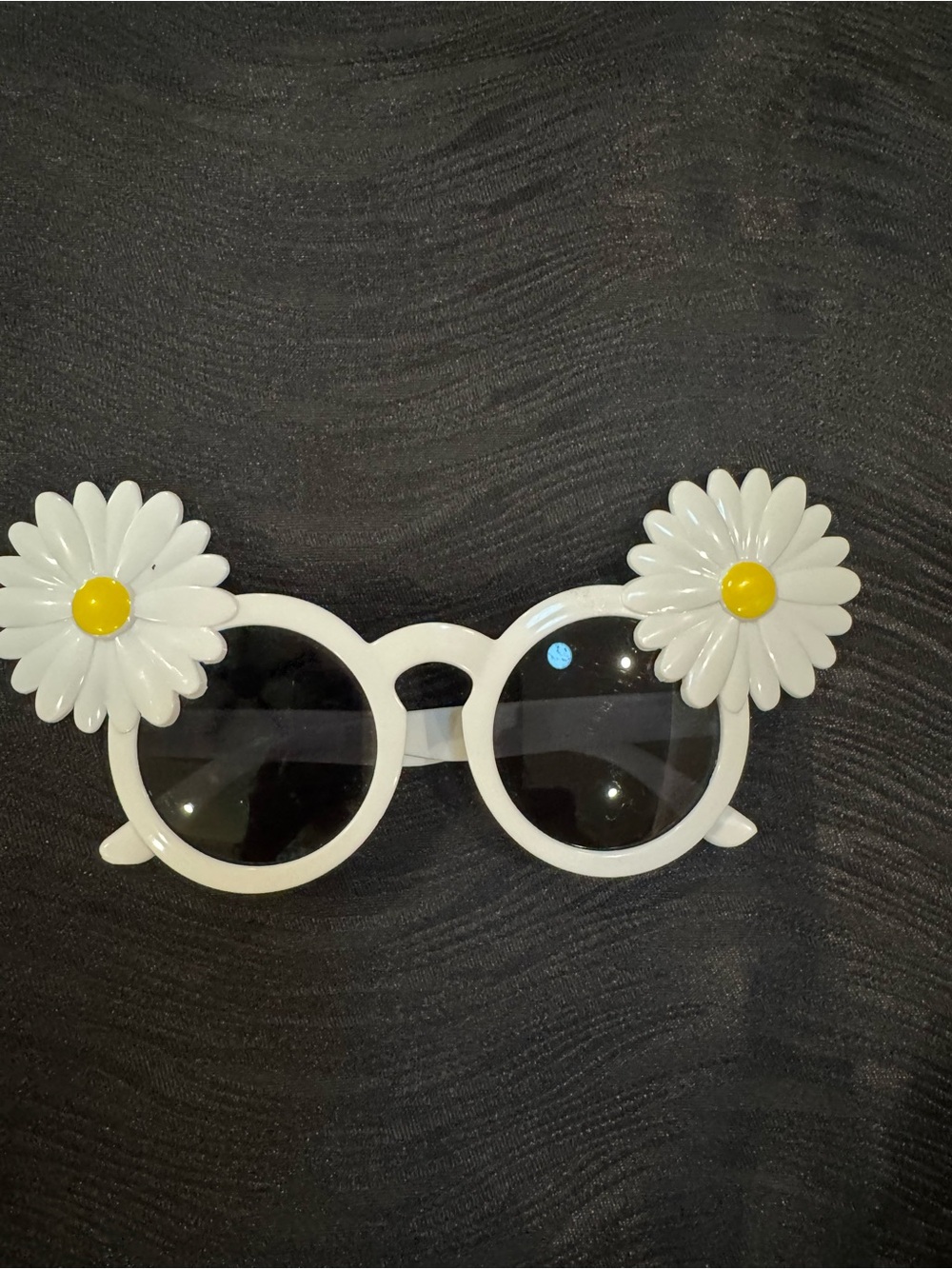 Kids Daisy Flower Round Sunglasses - White